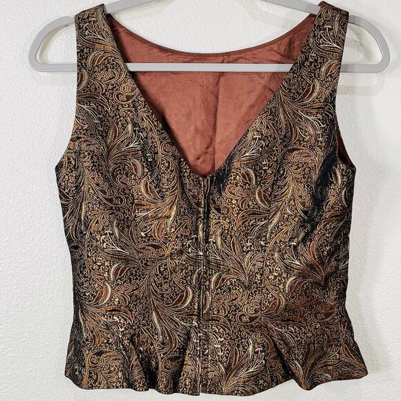 Vintage 90s Y2k Brocade Sleeveless Top Whimsigoth Witchy Romantic Goth  S 4 - Picture 2 of 8